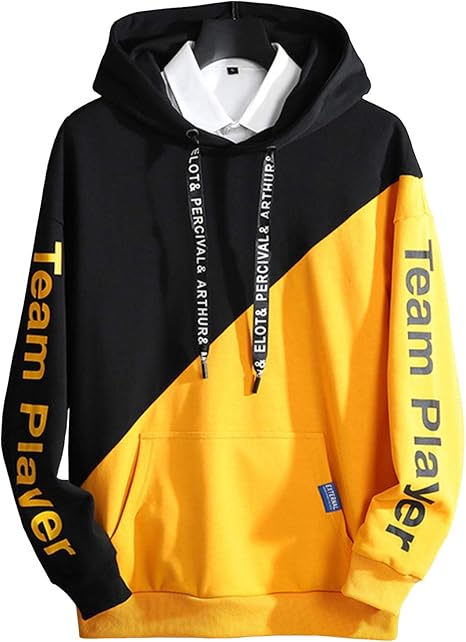 Amazon Okjcon パーカー メンズ プルオーバー 長袖 春 カジュアル ゆったり おしゃれ フード付き 大きいサイズ イエロー Xl トレーナー パーカー 通販