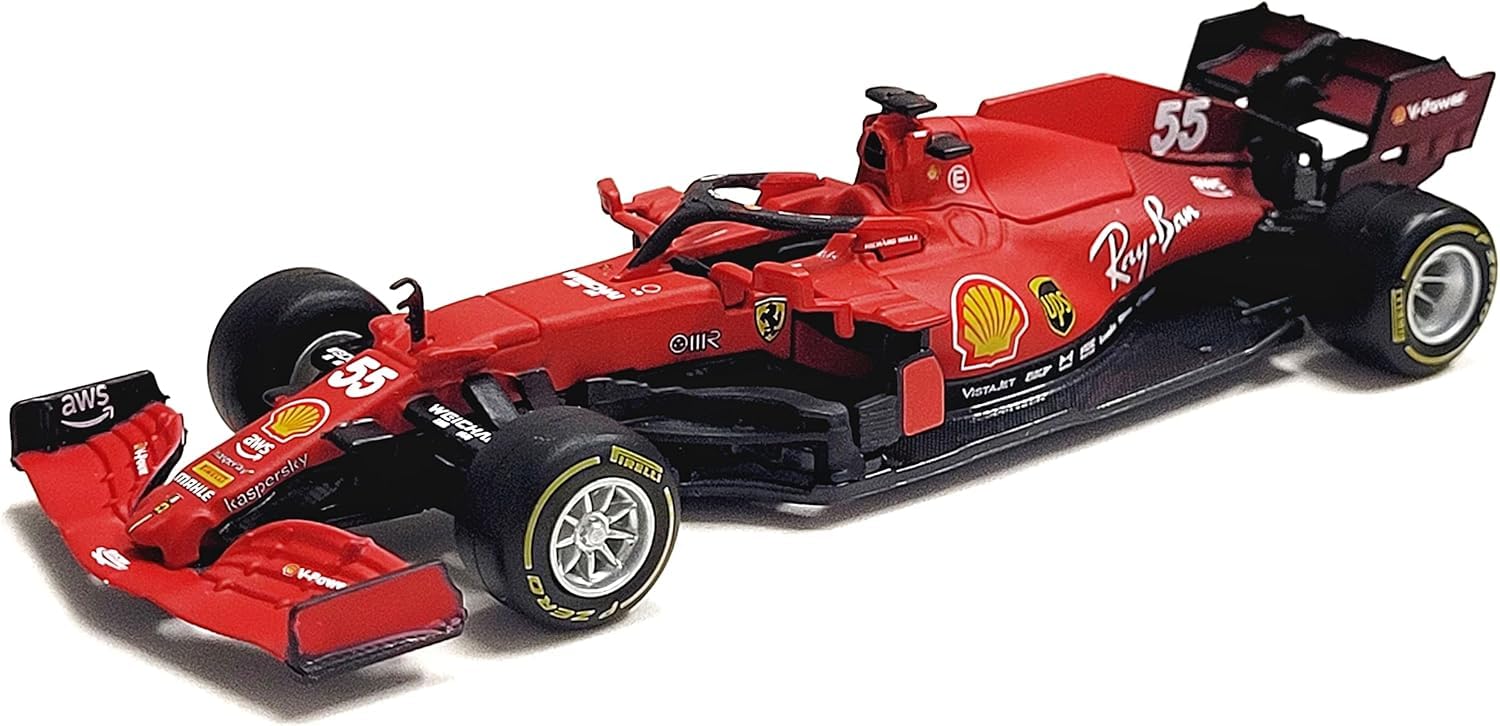 Bburago B18-36829S 1:43 F1 2021 Ferrari SF21 SAINZ, Assorted Designs and Colours