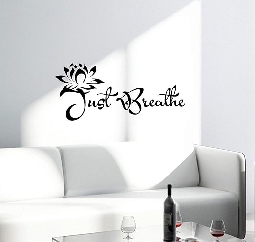 Wall Vinyl Decal Quotes Words Lotus Yoga Lettering Inspirational Words Buddha 2426ig 22 5 In X 10 In