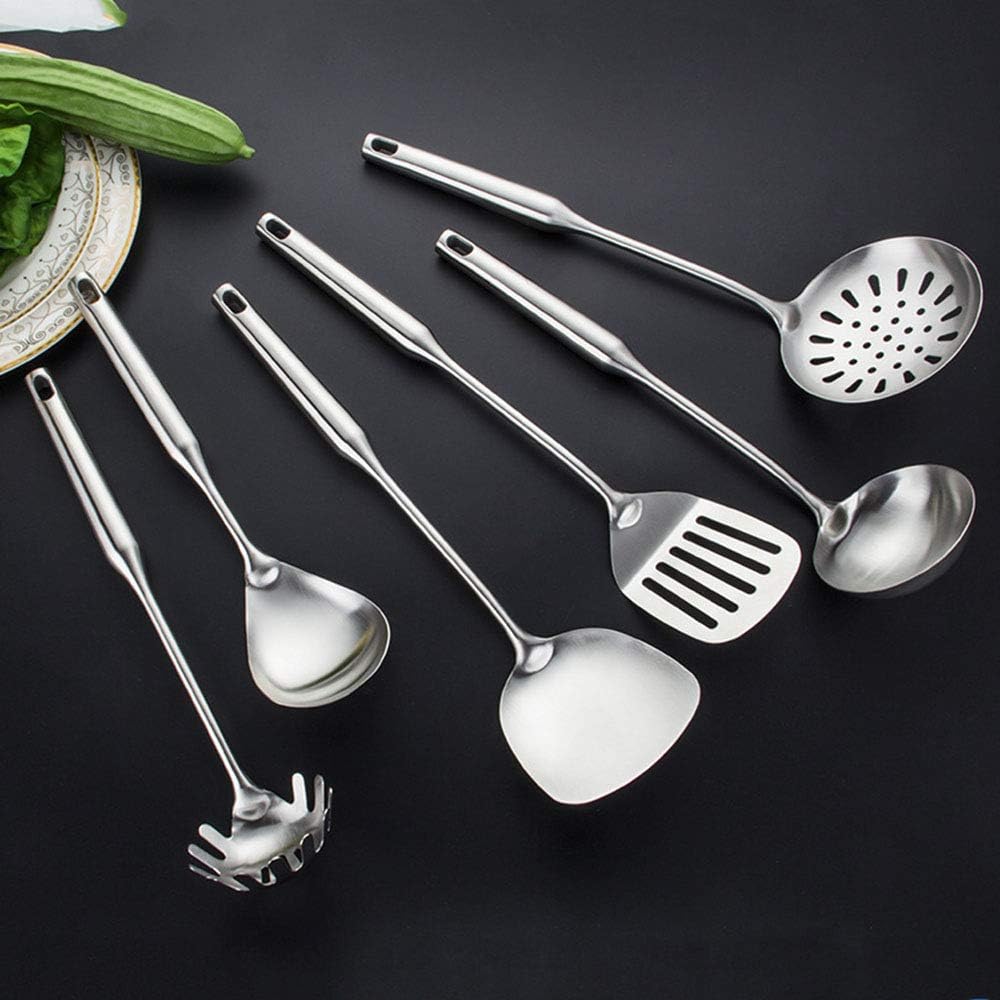 Stainless Steel Cooking Utensil Set - 7 Pcs Cooking Utensils,Non-rusting and Non-deforming Metal Kitchenware.: Kitchen & Dining