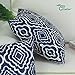 CaliTime Pack of 2 Soft Canvas Throw Pillow Covers Cases for Couch Sofa Home Decor Modern Quatrefoil Geometric 18 X 18 Inches Navy Blue