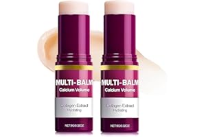 SKROSS 2 Pcs Calcium Multi Balm, Calcium Volume Multi Balm – Korean Collagen Moisturizing Stick for Anti-Aging, Hydrating & Firming Treatment with Vitamin E – Suitable for Eyes, Face, Neck, All Skin Types