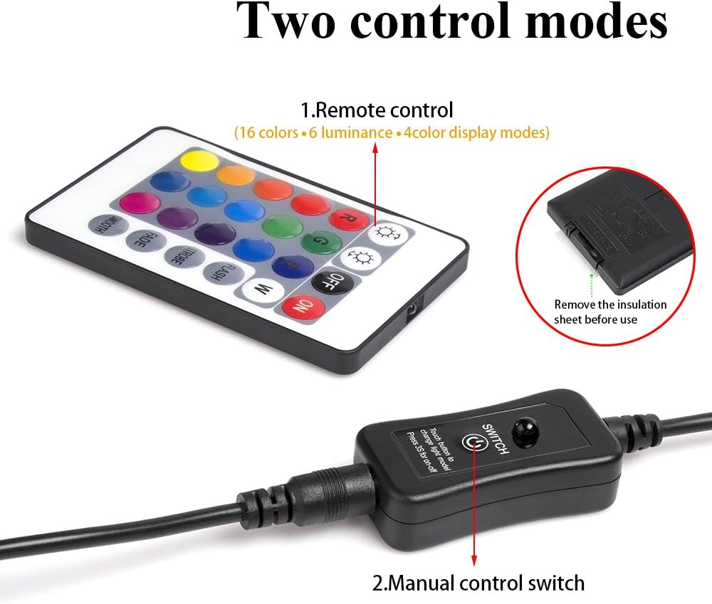 Pond Lights Waterproof IP 68 Multi-Color & Adjustable & Dimmable Submersible Spotlight with LED Color Changing Spot Light for Aquarium Tank Garden Pool Fountain Waterfall (Set of 4) (Remote Control) - - 