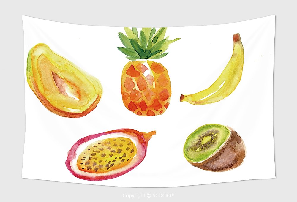 Home Decor Tapestry Wall Hanging Tropical Fruit On A White