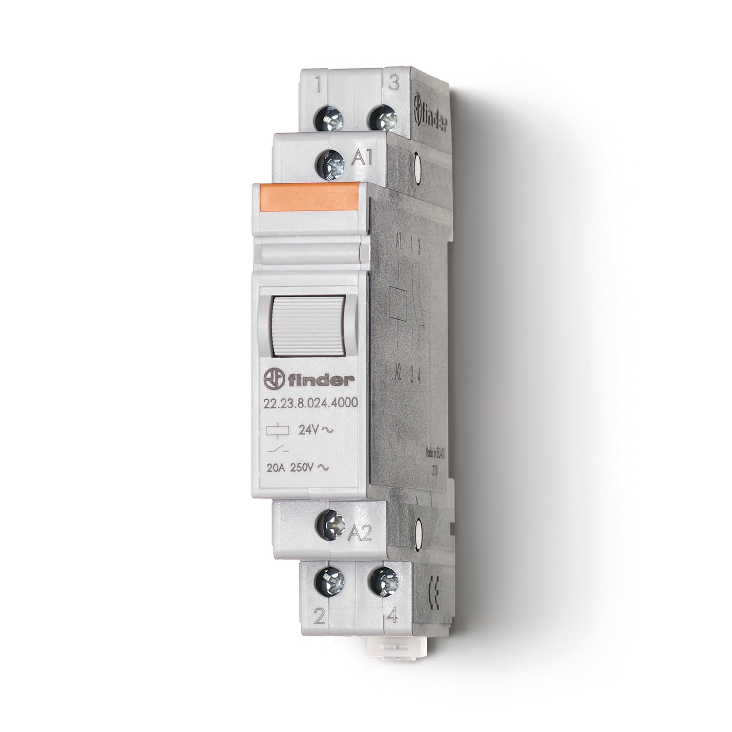 Finder 222380244000PAS AGSNO2 Modular Relay 24 Vac 1 NO + 1 NC 20A