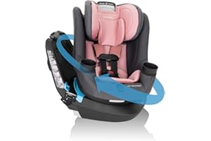 Evenflo REO by Revolve360 Rotating 2-in-1 Convertible Car Seat, 360 Degrees, Infant to Toddler, Forward and Rear Facing, Compact Design, One-time Install (Lenox)