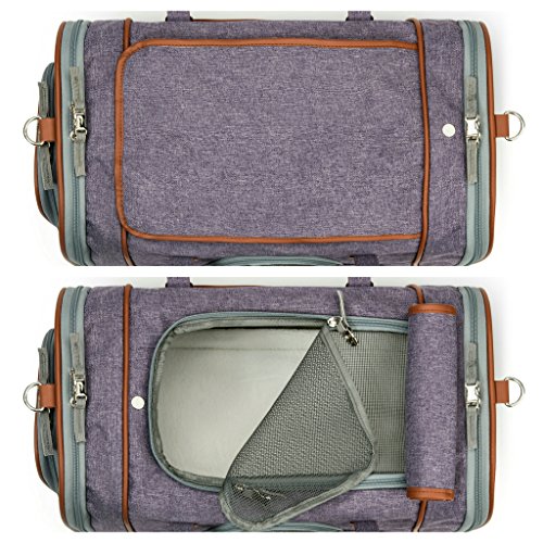 Airline Approved Soft Sided Pet Carrier, Low Profile Travel Tote with Fleece Bedding, Premium Zippers & Metal Safety Clasp, Under Seat Compatibility, Perfect for Cats and Small Dogs