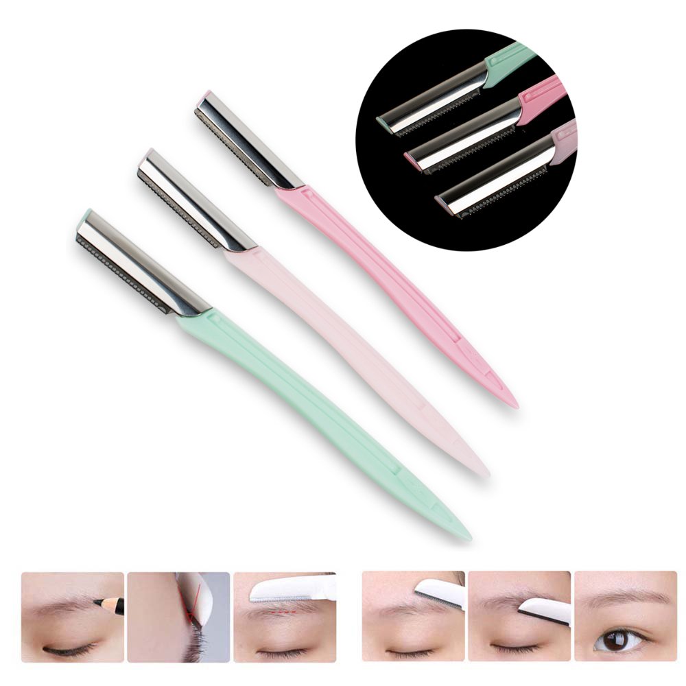 Amazon Com 3 Pcs Eyebrow Razor Facial Hair Trimmer Stainless