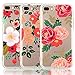 iPhone 8 Plus Case, iPhone 7 Plus Case, [3-Pack] CarterLily Watercolor Flowers Floral Pattern Soft Clear Flexible TPU Back Case for iPhone 7 Plus iPhone 8 5.5'' - Red Flowers