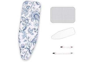 Ironing Board Cover with Extra Thick Padding, Iron Board Cover with Padding with Protective Scorch Mesh Cloth and Fasteners(B