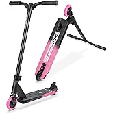 VOKUL Complete Pro Scooter for Kids Boys Girls Teens Up 6 Years - Freestyle Tricks Pro Stunt Scooter (Pink)