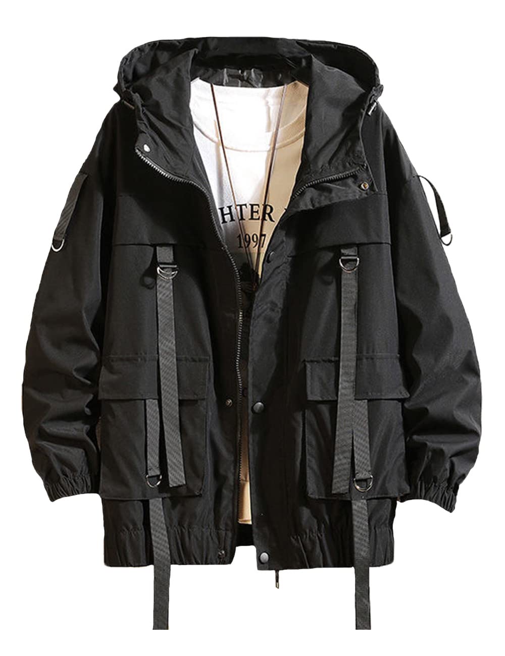 Nutriangee Mens Hip Hop Streetwear Windbreaker