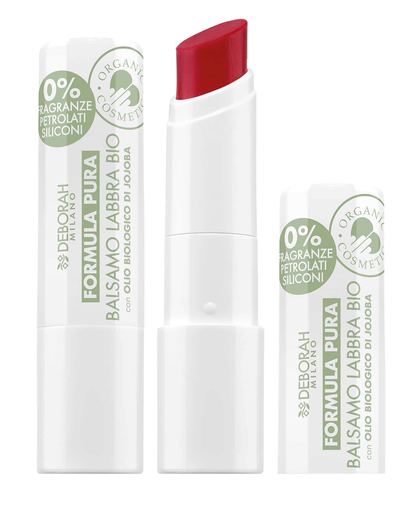 Deborah Milano Organic Pure Formula Coloured Lip Balm - Red Brick No. 5 - SPF 10, Cruelty Free Vegan, 100% Natural Origin