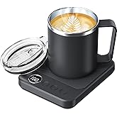 Coffee Mug Warmer & Mug Set for Desk, Smart Coffee Cup Warmer with 16oz Heated Mug, Coffee Heater with Auto Shut Off for Office/Home, Birthday/Valentine's Day/Coffee Gifts for Men & Women, Black