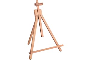 Falling in Art Beechwood 25" Tabletop Easel Display Stand for Painting - Holding Canvas Up to 22 1/2 Inches High, A-Frame Artist Tripod with Rubber Feet, Portable Photo and Sign Holder