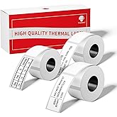 [3x130 pcs] Phomemo Address Labels, 3 Rolls 0.98''x2.64'' (25x67mm) M110 M100 M220 M221 M120 M200 Label, White, 130 Labels/Roll, All-Purpose Adhesive Thermal Phomemo Original