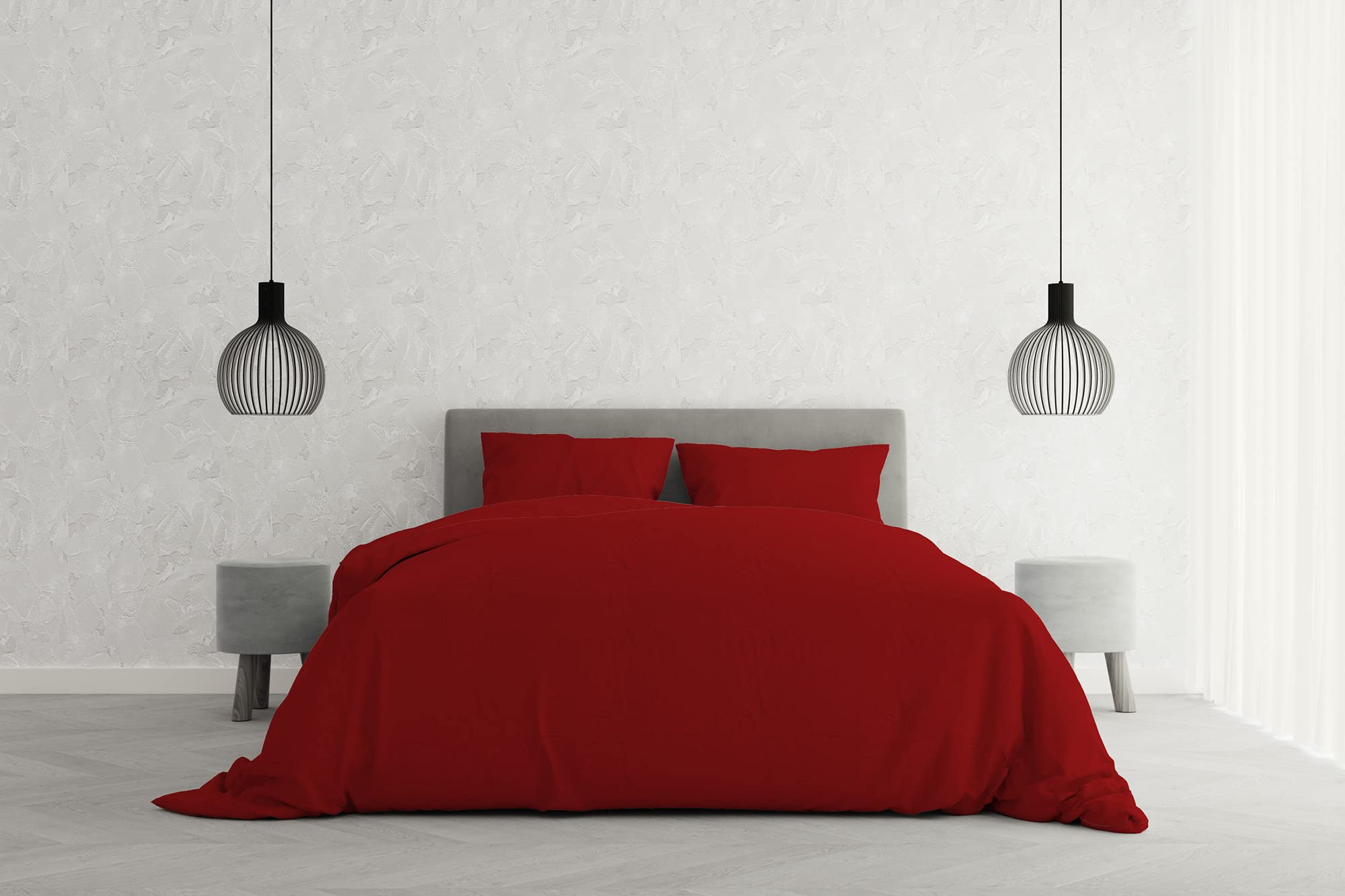 Italian Bed Linen Elegant duvet cover set,red,double โ image 1
