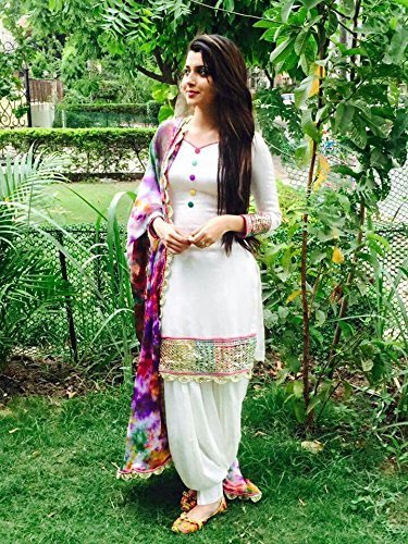 sparkle etnterprise women's cotton dress material (white patiyala._white_free size)