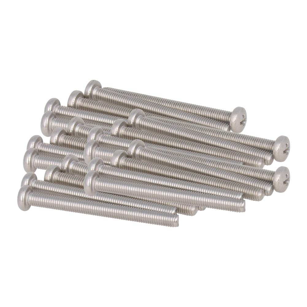 MroMax M5 x 55mm Machine Screws 304 Stainless Steel Truss Head Bolts Phillips Drive for Cabinet Drawer Knob Pull Handle 50PCS