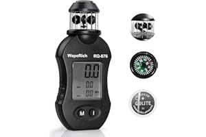 WAPORICH Digital Anemometer Handheld Wind Speed Meter with 360°Rotation Wind Senser with Big LCD Back-Light for Wind Speed/Wind Temperature/Max/Avg for HAVC, Drone Flight, Fishing, Shooting -RQ-876