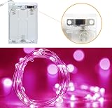 cshare Pink Fairy Lights 50 LEDs 5m Battery Powered for Girls Bedroom view 2