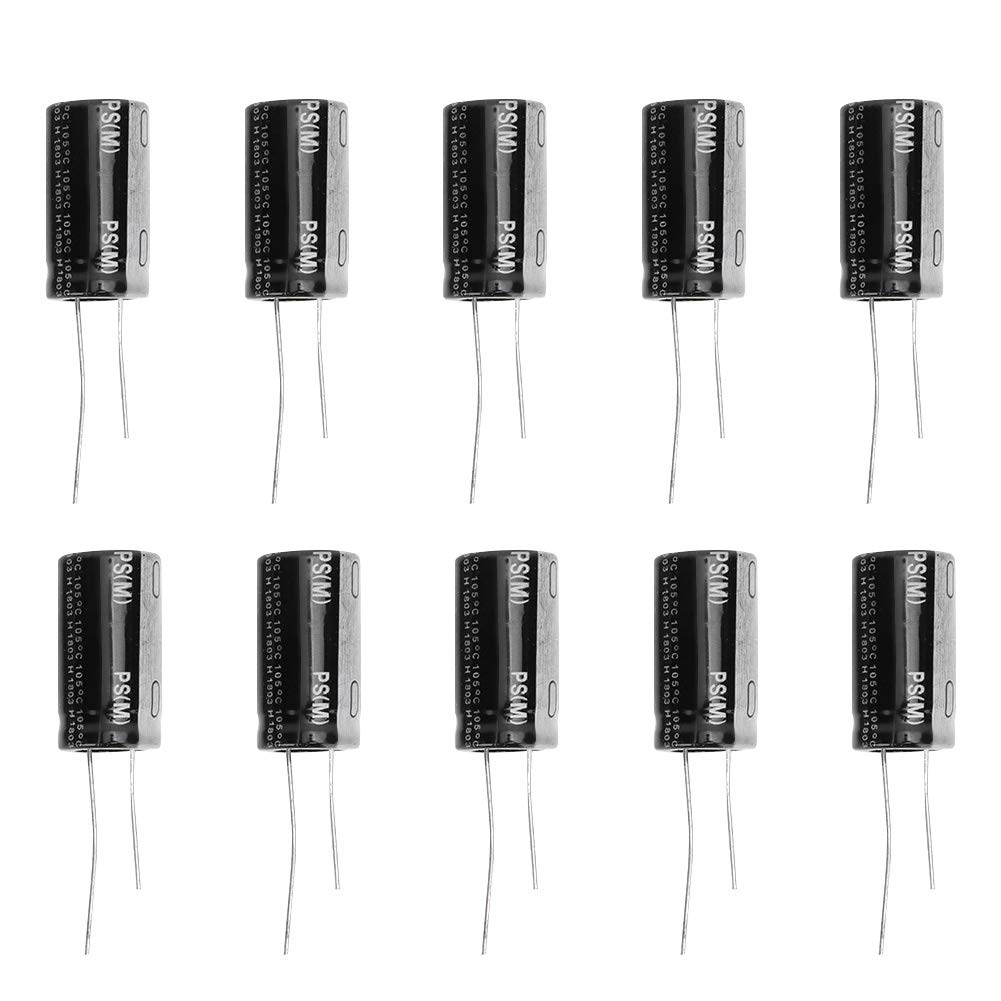 10 Pcs 35V 4700μF Black Aluminium Electrolytic Capacitors Standard Terminal for TV LCD Monitor Radio Stereo Gaming 18x30mm High Reliability Long Life Capacitor