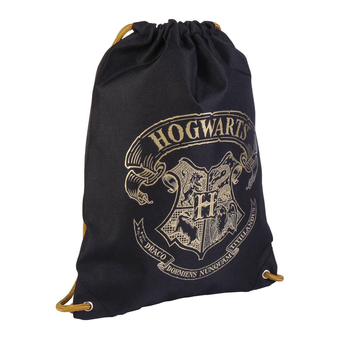 CERDÁ LIFE'S LITTLE MOMENTS Hogwarts Children's String Bag – Harry Potter Official Licensed Warner Bros, Unisex Children's Backpack, Black (Black), S, Black/White, Normal