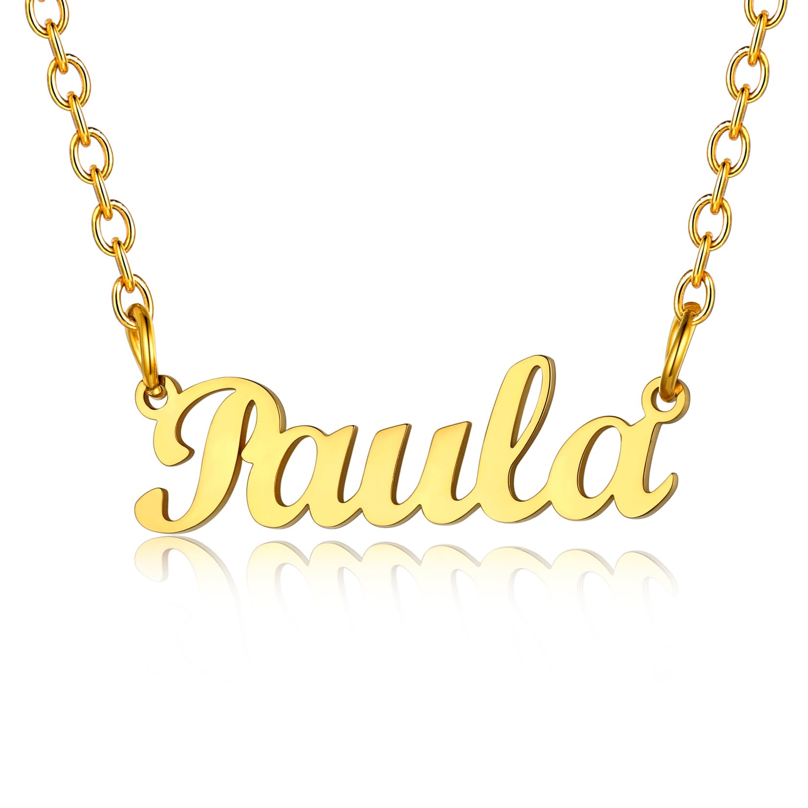 U7 Paula Name Necklace Womens Pendant Necklaces for Girls