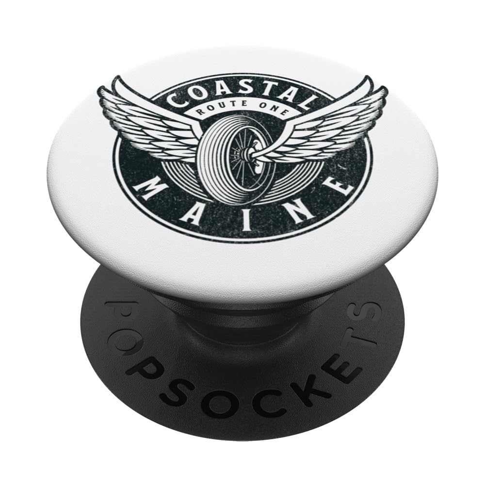 Coastal Route 1 One Maine Biker Motorcycle Trails PopSockets Swappable PopGrip