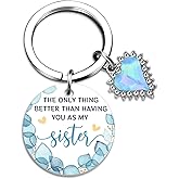 LKBVUG Stocking Stuffers for Women Christmas Gifts for Sisters from Sisters Adult Sister Christmas Gift Unique Keyring Inspirational Birthday Gifts for Sister Best Friend Keychain Stocking Stuffer