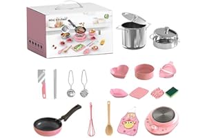 22Pcs Kids Kitchen Set, Food-Grade Stainless Steel Kids Cooking Sets, Real Food Making for Children 7-14 Beginner Cooking Edu