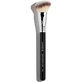 Sigma Beauty F43 Soft Angled Cheek Brush - Blush Brush, Buildable Coverage | SigmaTech Synthetic Dense Fibers Bristles for Cream and Liquid Makeup, Waterproof Handle, Light to Medium Buildable Coverage