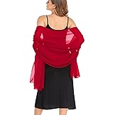 Pukguro Shawls and Wraps for Evening Dresses Sheer Chiffon Women Elegant Soft Silky Wraps Wedding Bridal Scarf