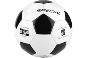 Soccer Ball, Durable Training Match Size 5 Black White for Kids Youth Amateur Sports