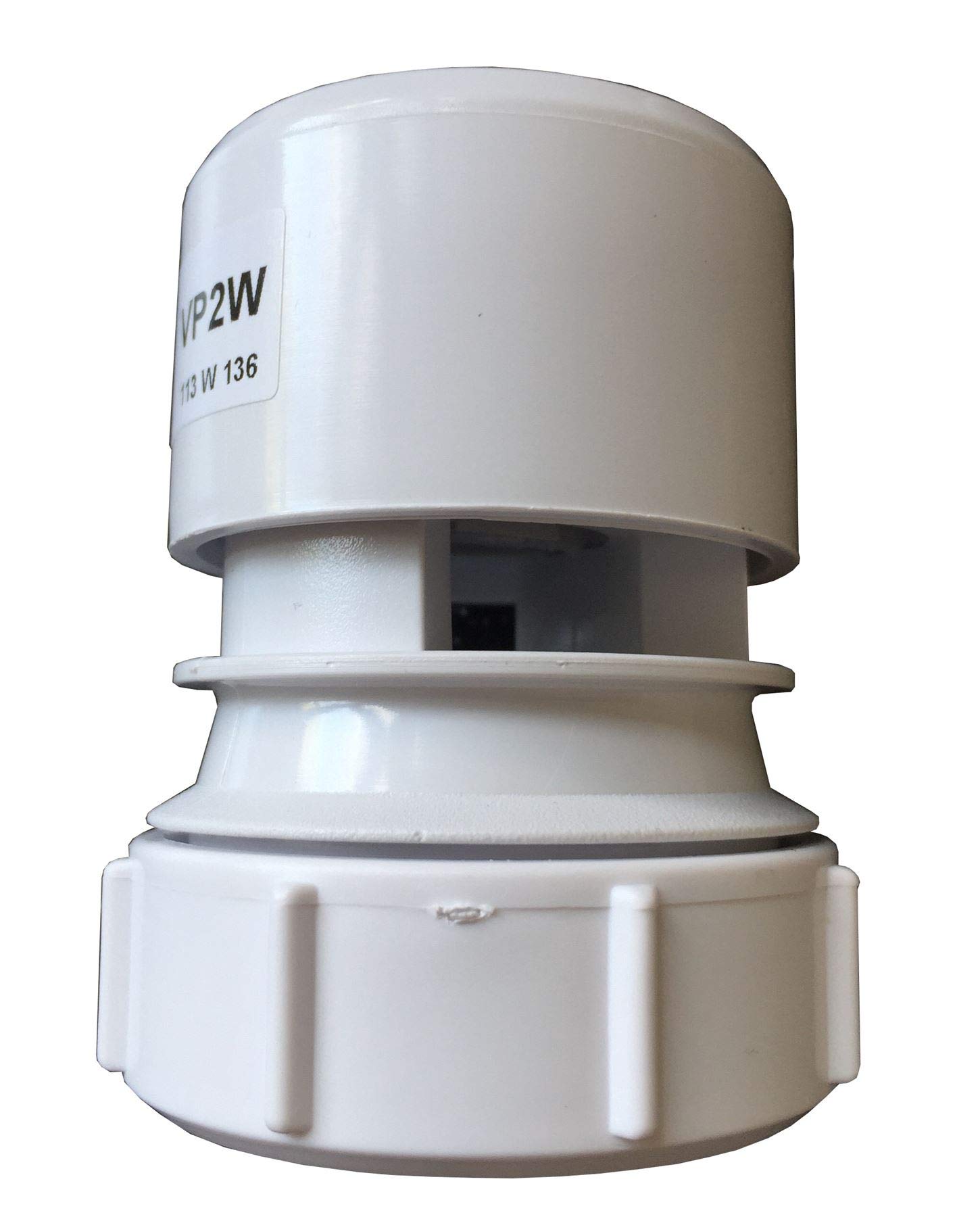 McAlpine VP2W Ventapipe 25 Air Admittance Valve with 1.5" Universal Outlet, White