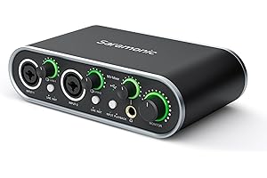 Saramonic MV-Mixer Dual-Channel XLR Audio Interface Mixer for Mac PC Recording Studio Singers Musicians Podcasters Guitar Sound Equipment, Real-Time and Playback Monitoring Music Production Software