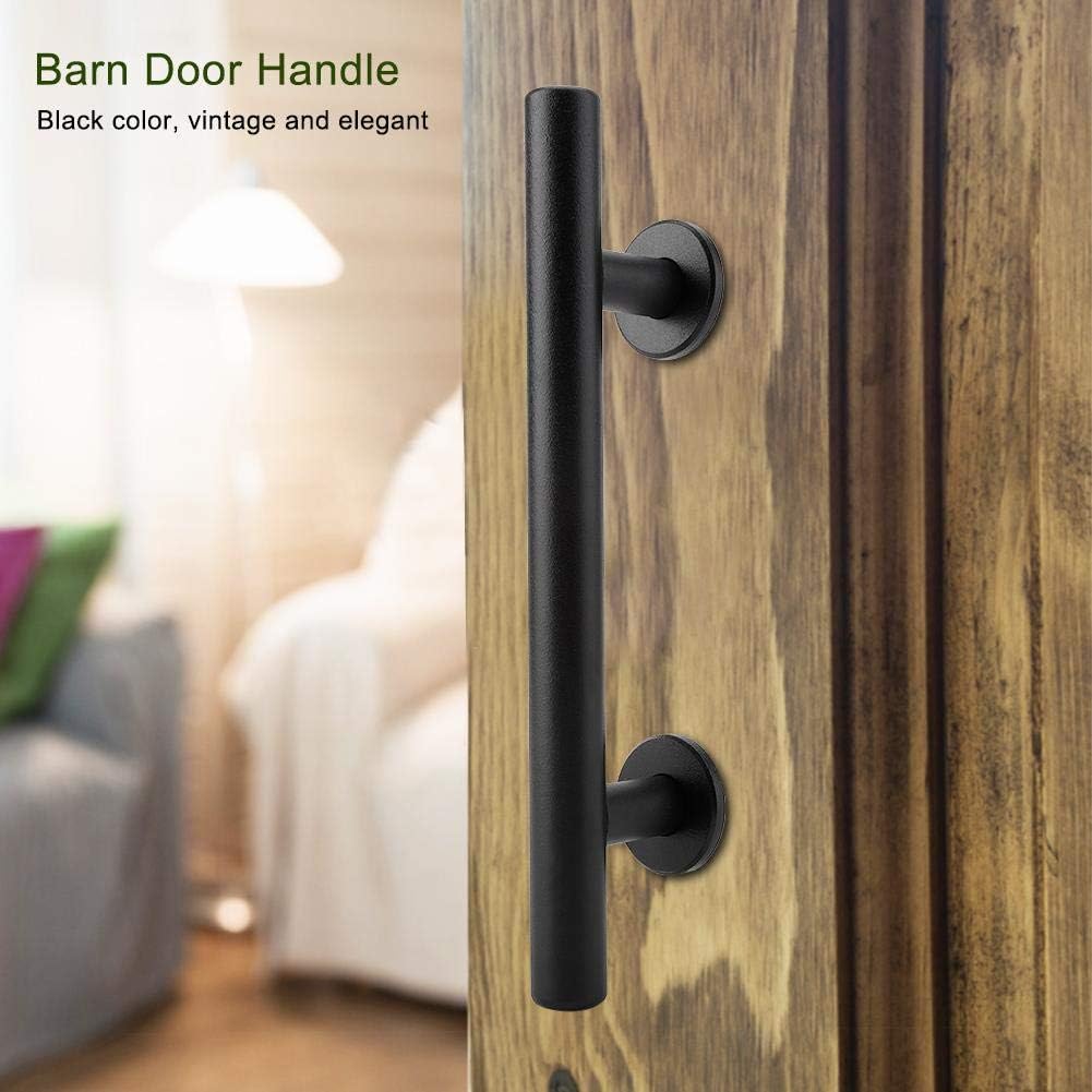 Sliding Barn Door Pull Handle Black Heavy Duty Carbon Steel Wood Door Handle Large Barn Door Handle Pull and Flush Set for Interior/Exterior Doors - Image 5