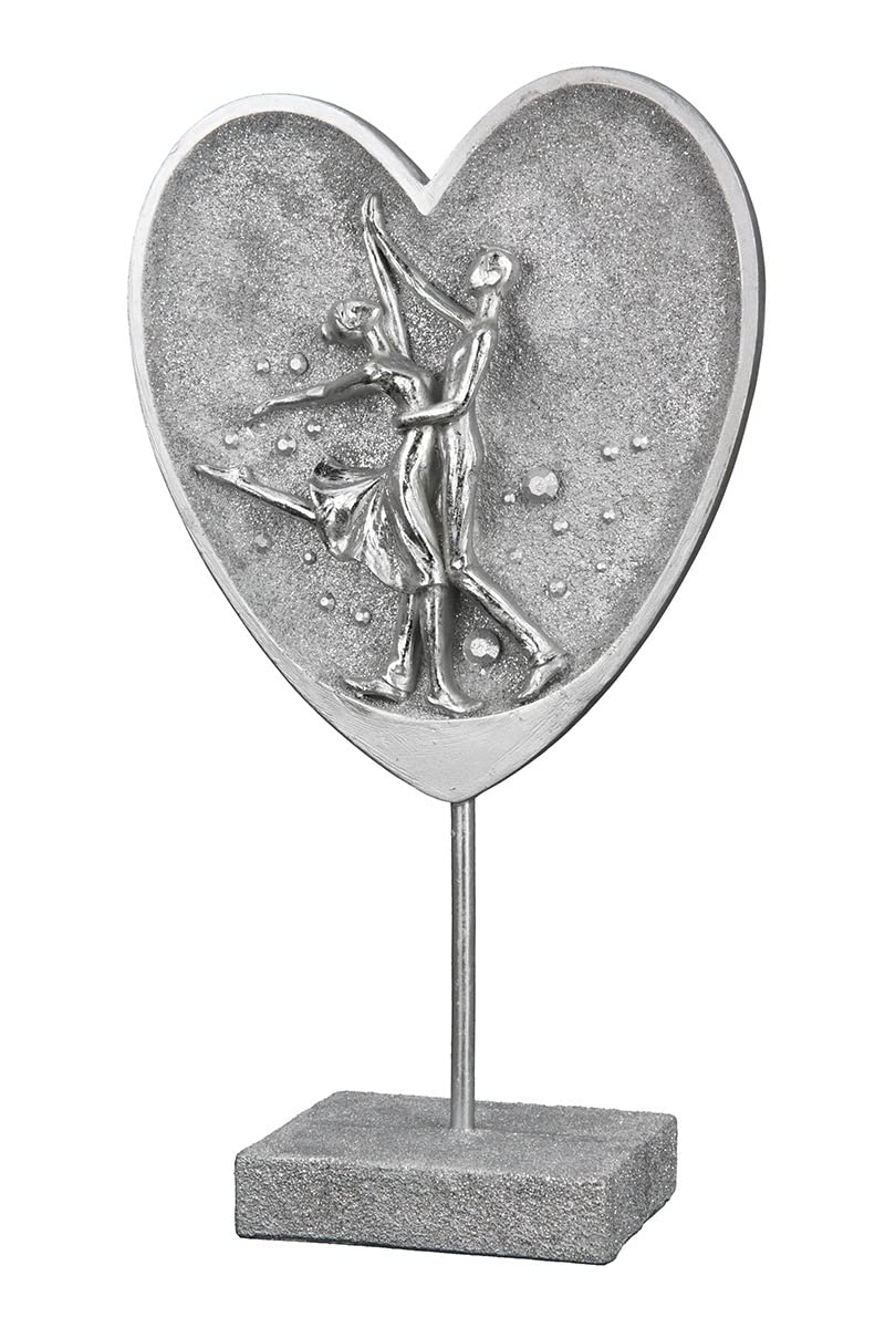 Casablanca mordernes Design Decorative sculpture, Resin, Silver colours, Höhe 30 cm