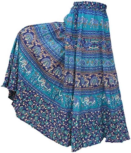 Blue Mandala Long Skirt Skirt Mandala Print Skirt Casual Wear For Women Long Skirt For Womens