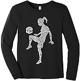 Threadrock Big Girls' Soccer Player Typography Youth Long Sleeve T-Shirt