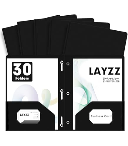 Kioeee Folders With Pockets And Gs,6 Pack Heavy Duty Plastic
