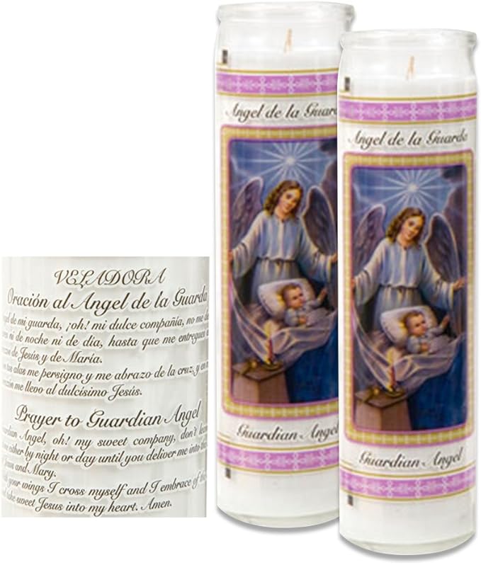 Catholic Prayer Candles Set Of 2 Religious Candles Real Wax (White