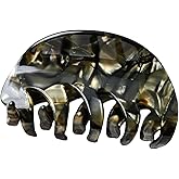 Prettyou 3" Handmade Celluloid French Design Barrettes Hair Claw Tortoise Shell Luxury Fashion Accessories Hair Clip for Women (F)