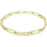 Britier Gold Bracelet for Women, 14K Real Gold Plated Bracelet with Cubic Zirconia, Charm Dainty Gold Bracelets for Women, Fashion Trendy Jewelry, Perfect Love Gift for Christmas, Valentine's Day.