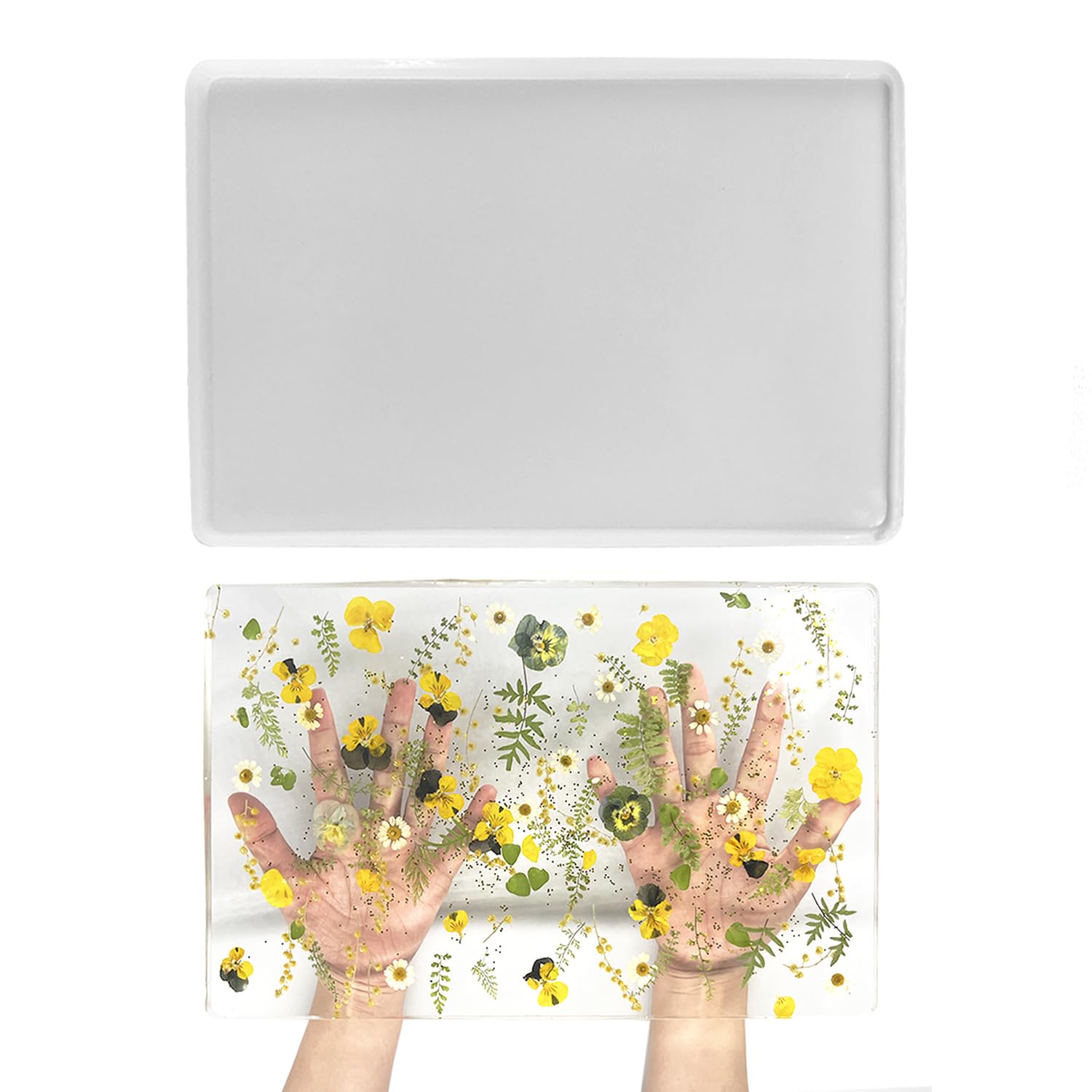 14-inch Extra Large Silicone Tray Mold - Heavy-Duty Thickened Design for Resin Casting & Concrete Crafts - Reusable Rectangular Epoxy Mold for DIY Agate Trays, Coasters, Home Decor