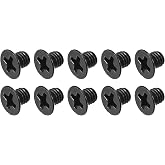 METALLIXITY Phillips Flat Head Screws (M4 x 5mm) 50Pcs, Carbon Steel Machine Screws - for Glasses Watch and Other Small Electronics, Black