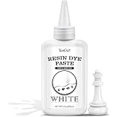 White Epoxy Resin Pigment Paste 4.5 fl oz, Concentrated Opaque Colorant | Perfect for ocean waves, cells, lacing, solid color painting, UV jewelry making, coasters, river tables &amp; DIY crafts