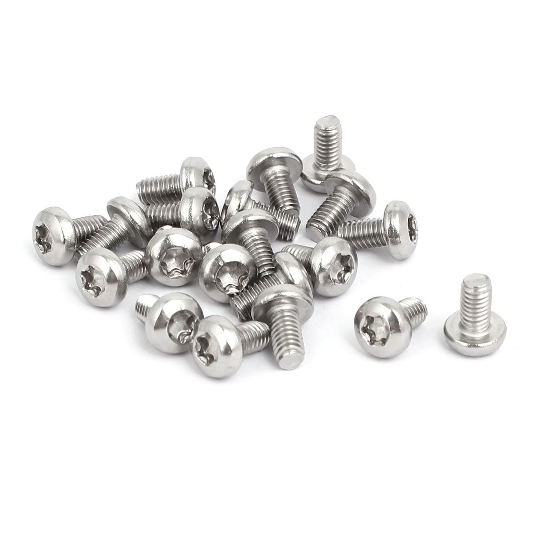 Sourcingmap M4x8mm 304 Stainless Steel Button Head Torx Screws Bolts T20 Drive 20pcs — image 1