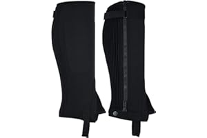 A&H Apparel Unisex Adult Amara Synthetic Equestrian Half Chaps Black Leather Half Chaps (Medium)