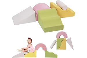 MOOZHEALTH Toddlers Colorful Climbing Toys,5 Pcs Foam Climbing Blocks for Toddlers 1-3,Soft Play Climb and Crawl Playset Activity Building Blocks-Baby Crawling & Sliding Gym Equipment(5 PCS)